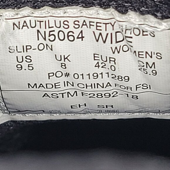 Nautilus Women's Black Slip Resistant Work Shoes N5064 US Size 9.5 NWT - Picture 8 of 8